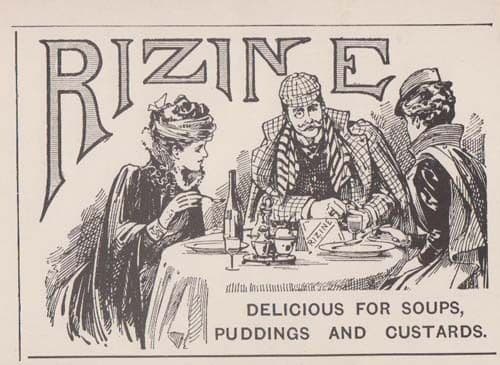 Rizine Soup Pudding Custard Cornwall Natural Remedy Advertising Poster Postcard