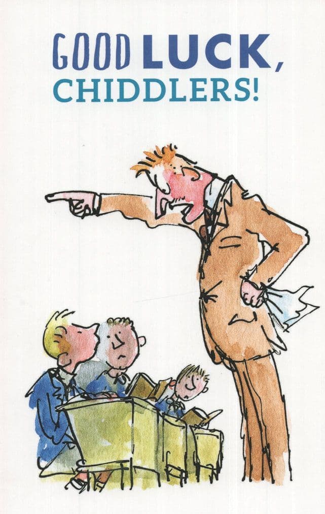 Roald Dahl Boy Book Good Luck Chiddlers Schooteacher Postcard