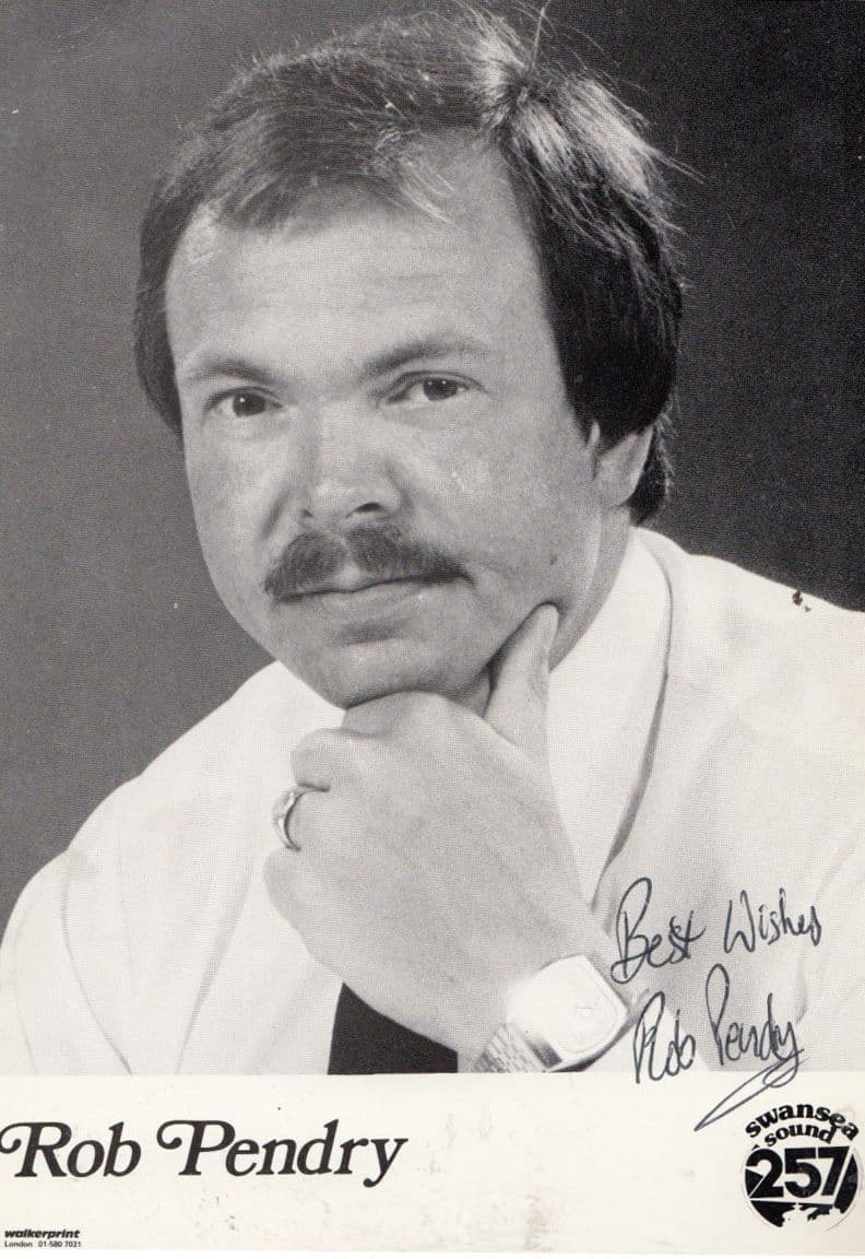 Rob Pendry Swansea Welsh Wales Radio DJ Disc Jockey Vintage Hand Signed Photo