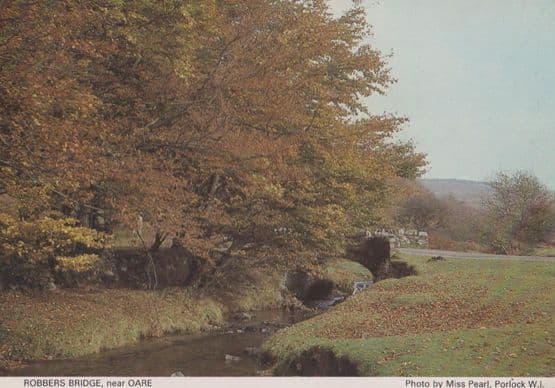 Robbers Bridge Oare River Somerset Womens Institute Postcard