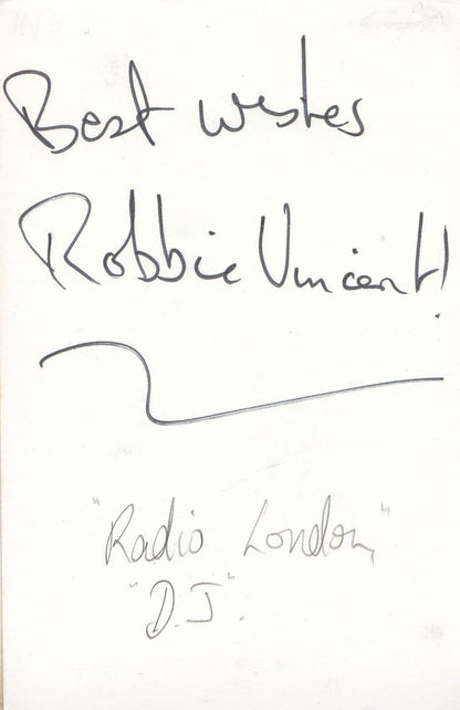 Robbie Vincent Radio DJ London LBC Soul Music Band Manager Hand Signed Photo