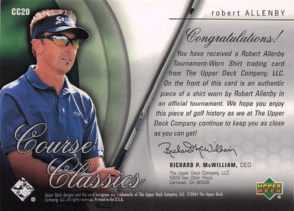 Robert Allenby Course Classics 2004 Authentic Tournament Upper Deck Golf Shirt Card