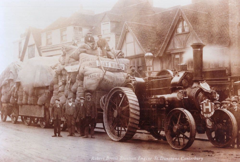 Robert Brett's Old Traction Engine St Dunstans Canterbury Kent Postcard