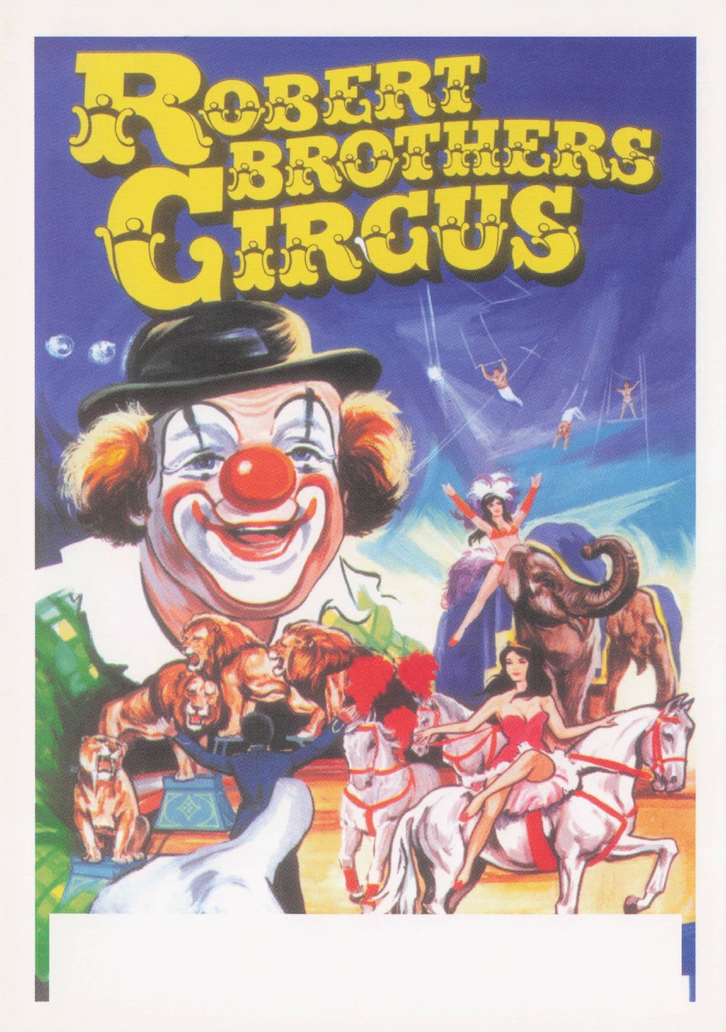 Robert Brothers Circus Clown Lions Horses Poster Postcard