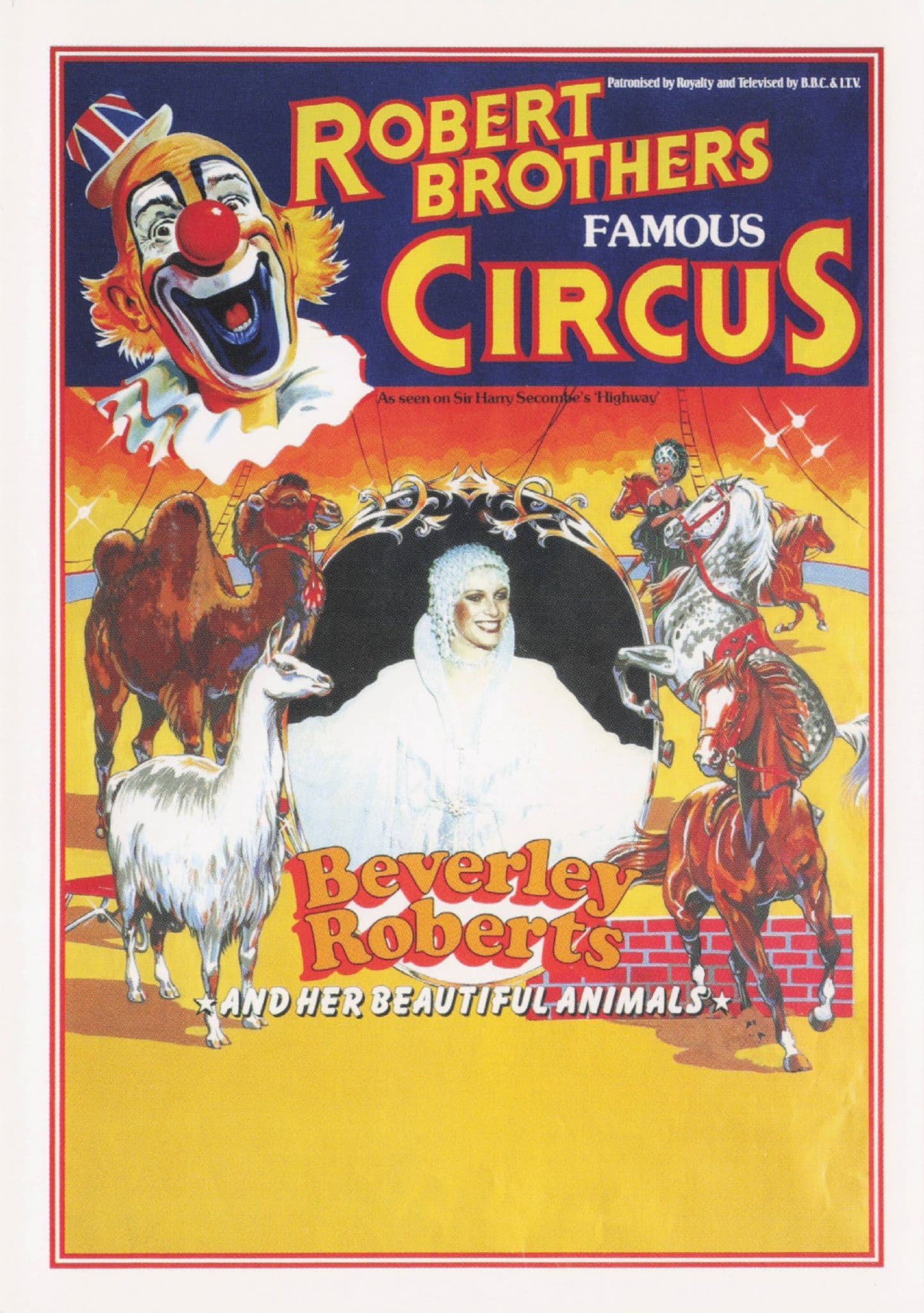 Robert Brothers Circus Owner Beverley Ringmaster Poster Postcard