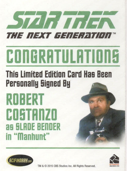 Robert Costanzo as Slade Bender Star Trek Hand Signed Autograph Photo Card