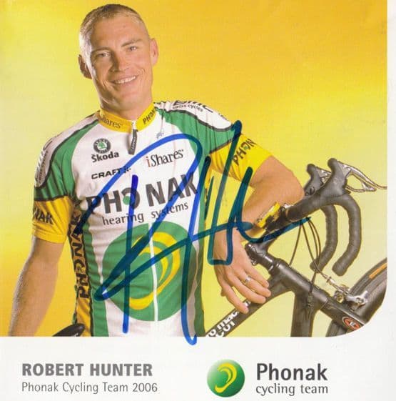 Robert Hunter South Africa Cyclist Cycling Champ Phonak Team Hand Signed Photo