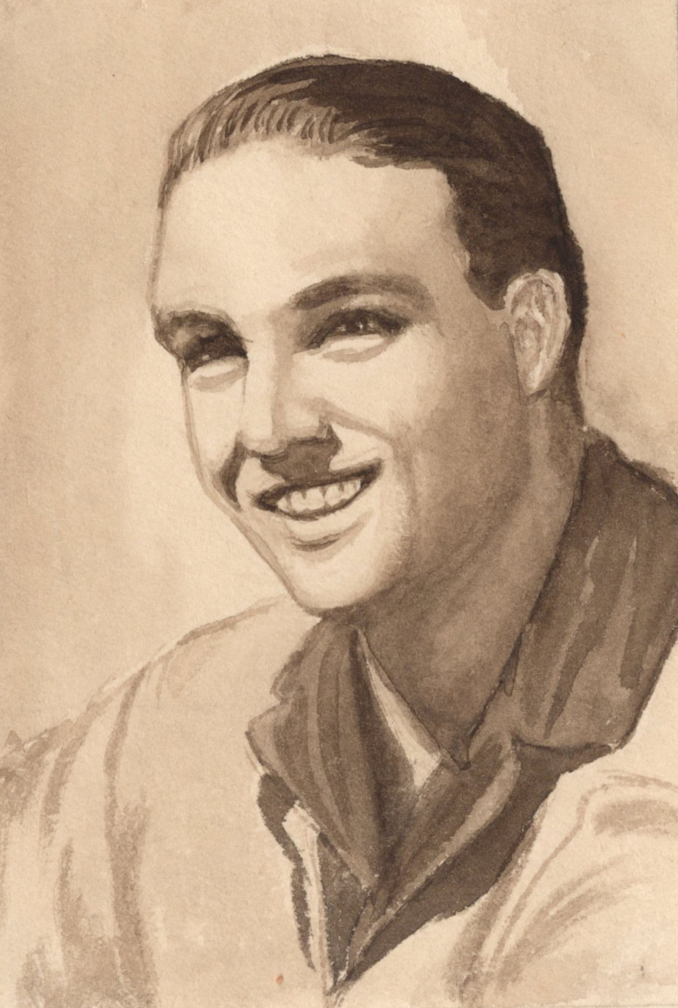 Robert Stack Hollywood Film Actor Vintage Rare Old Hand Art Drawing