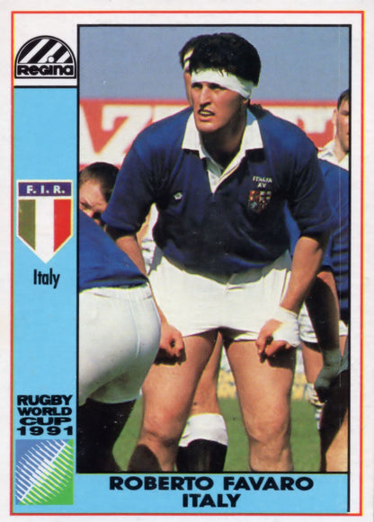 Roberto Favaro Italy Hand Signed Rugby 1991 World Cup Card Photo
