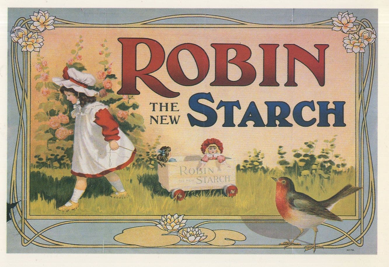 Robin Bird The New Starch Old Poster Advertising Postcard