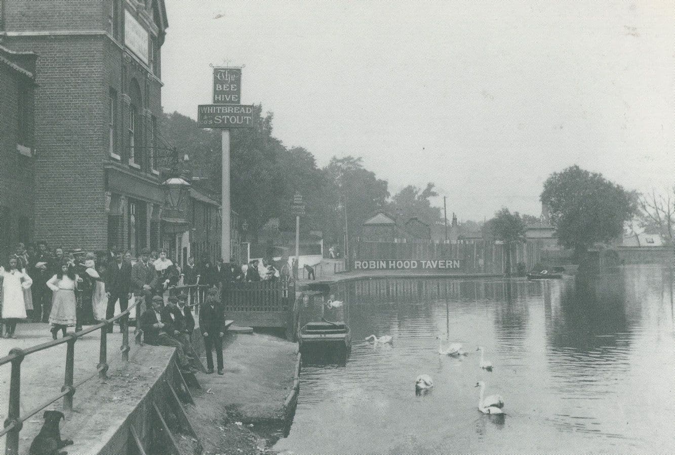 Robin Hood Ferry Clapton Lee Valley Hertfordshire River Postcard