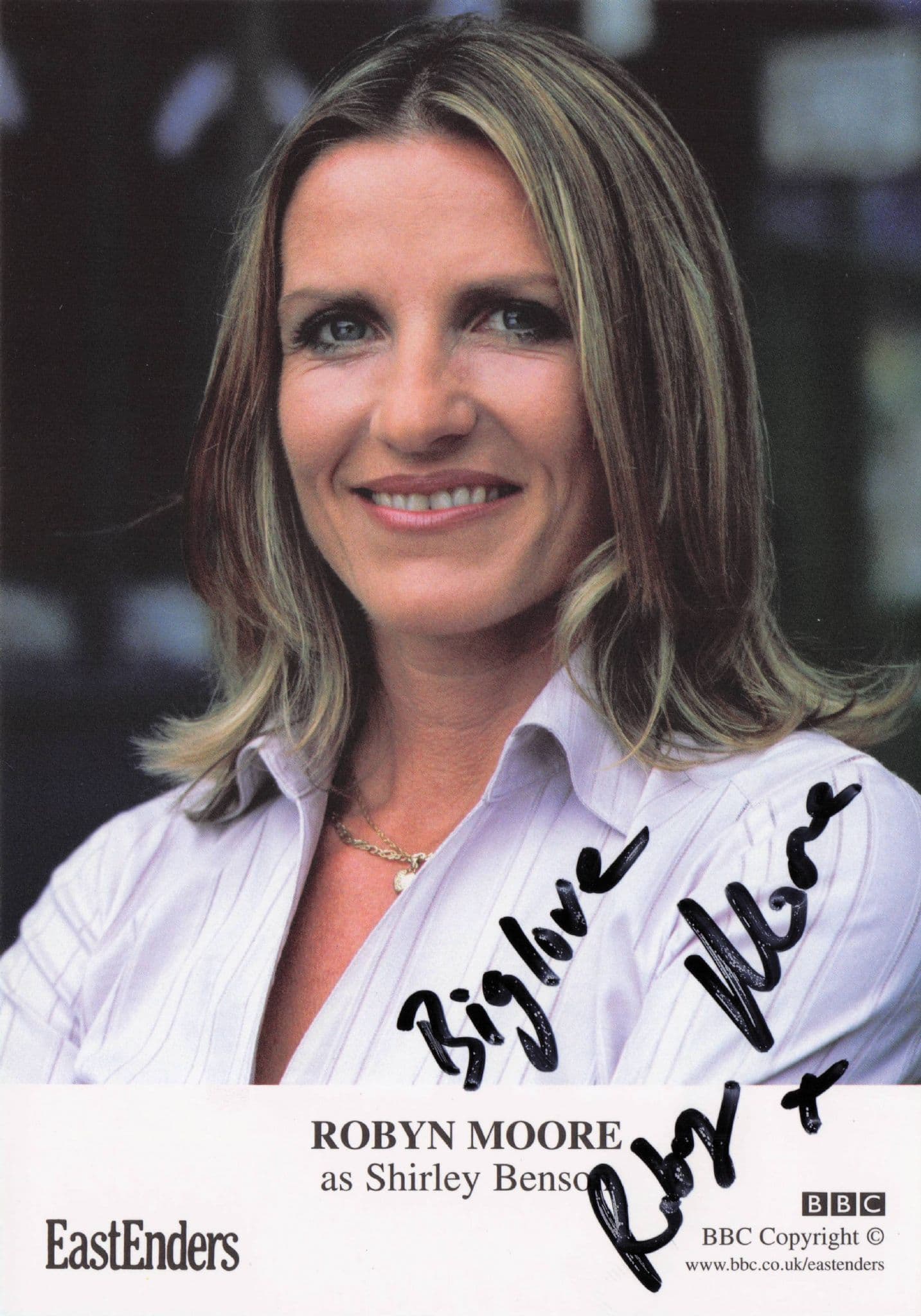 Robyn Moore as Shirley Benson Eastenders Hand Signed Cast Card Photo