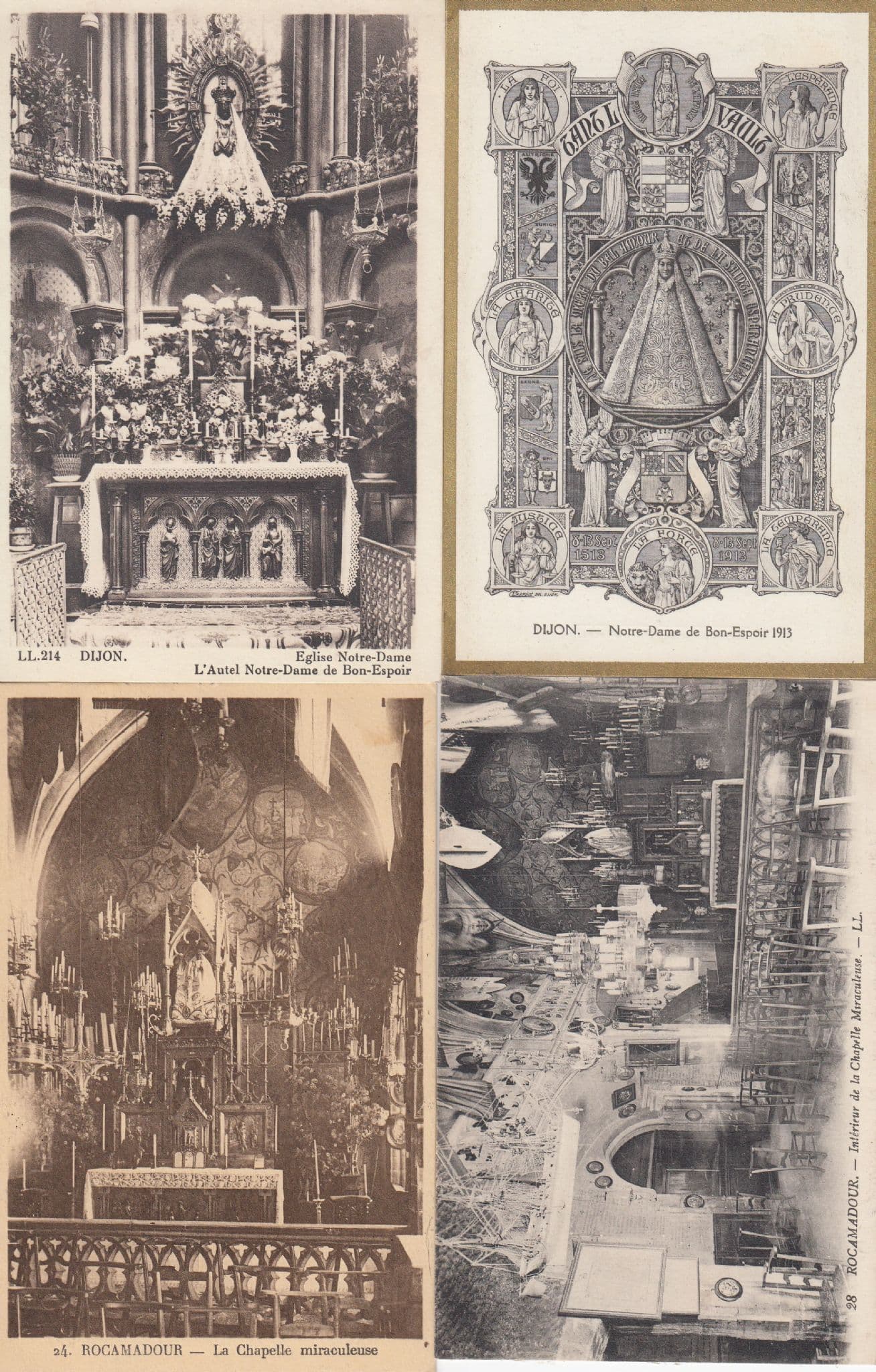 Rocamadour Notre Dame De Dijon 4x Religious French Postcard s