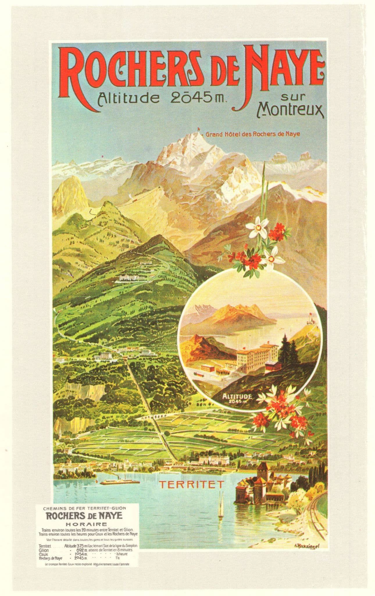 Rochers De Naye Altitute Sur Montreux Chemins De Fer Swiss Postcard
