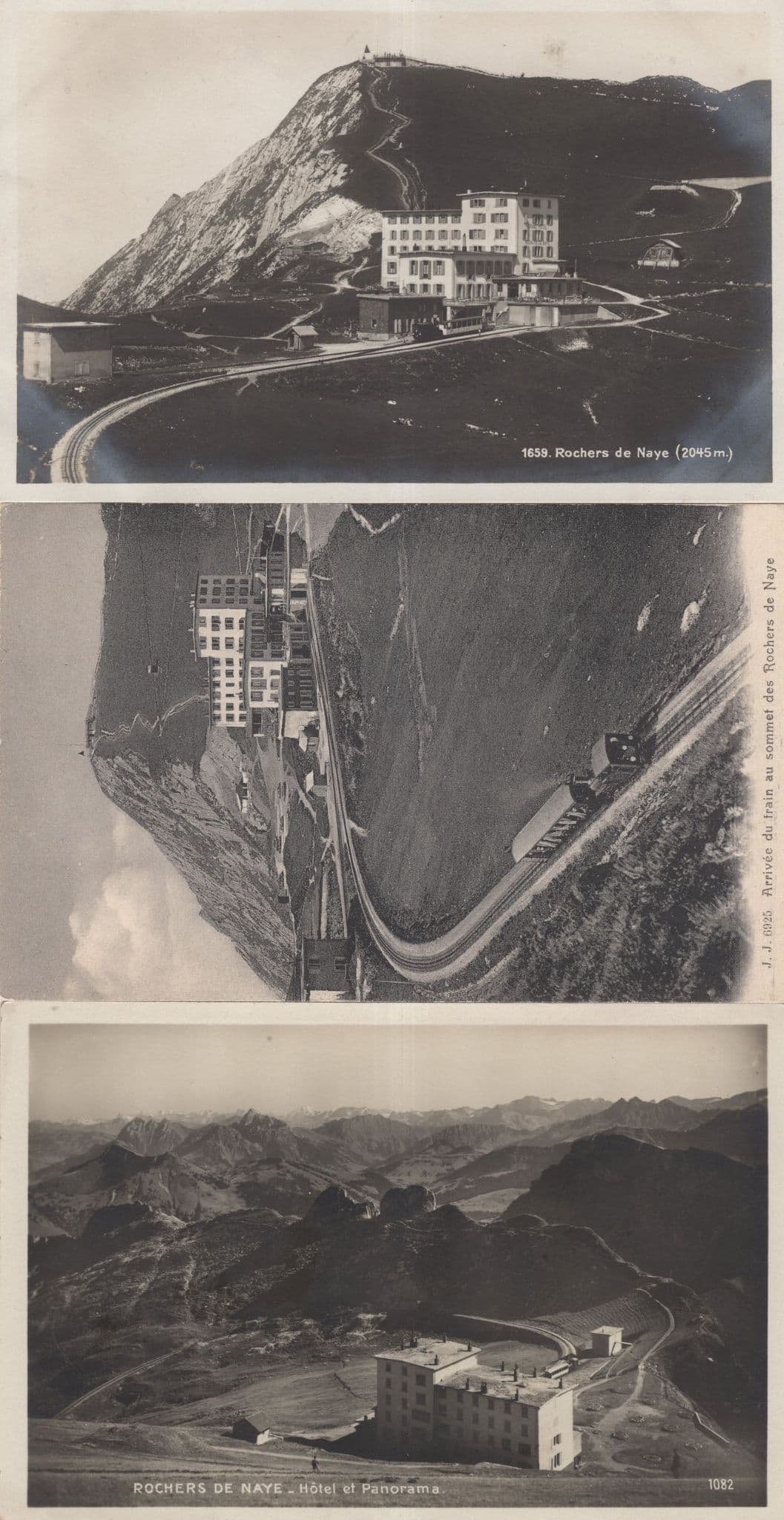 Rochers De Naye Panorama Hotel Train 3x Switzerland Old Postcard s