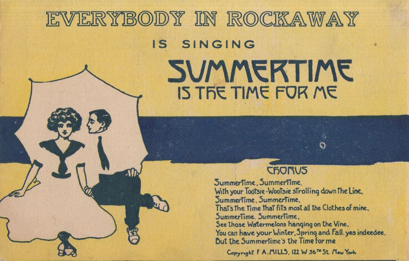 Rockaway Beach Summertime New York Music Song Old Postcard