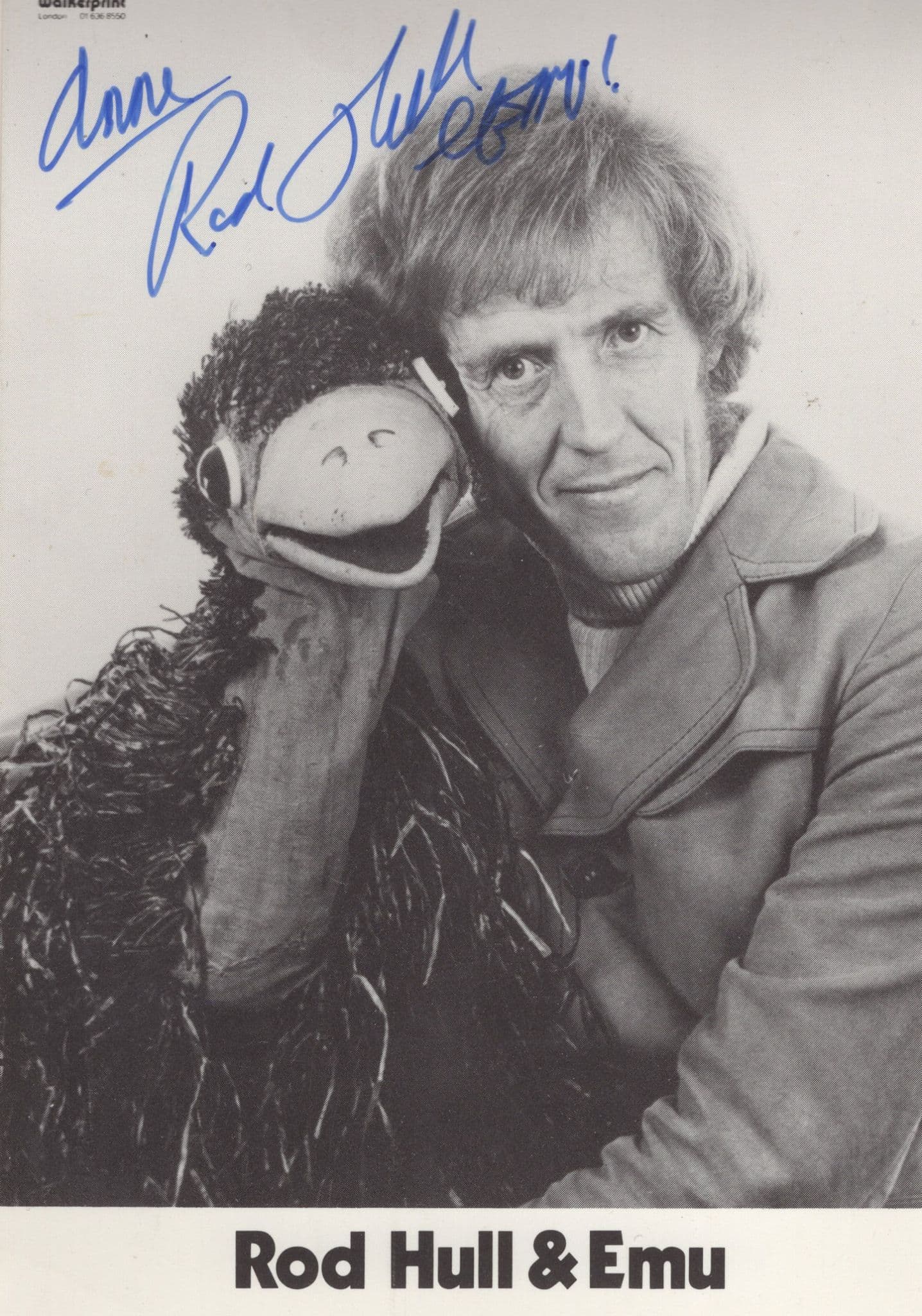 Rod Hull & Emu Vintage Hand Signed Autograph Photo