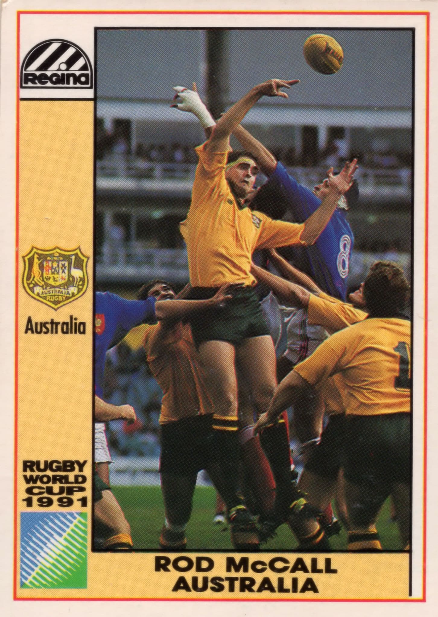 Rod McCall Australia Hand Signed Rugby 1991 World Cup Card Photo