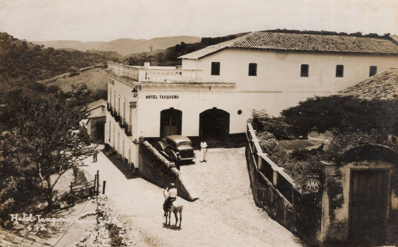 Rodeo Rider At Hotel Taxqueno Taxco Mexico Old Real Photo Postcard