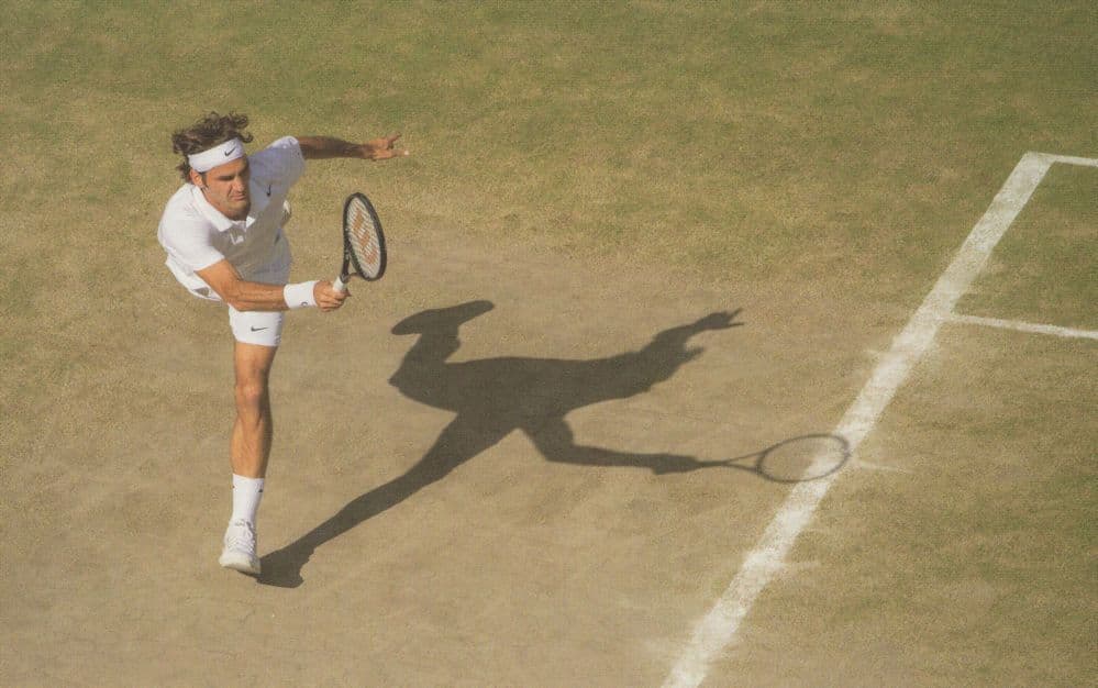 Roger Federer Victory Wimbledon Tennis Match Final Postcard