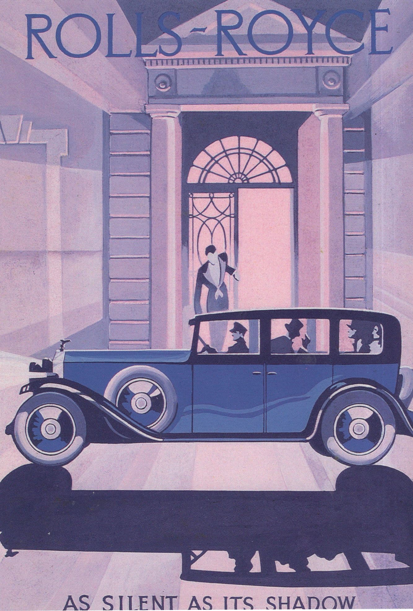 Rolls Royce Car As Silent As Its Shadow Poster Advertising Postcard