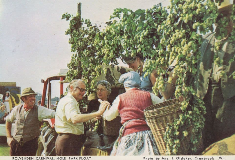 Rolvenden Carnival Farmers Float Cart Kent 1980s Postcard