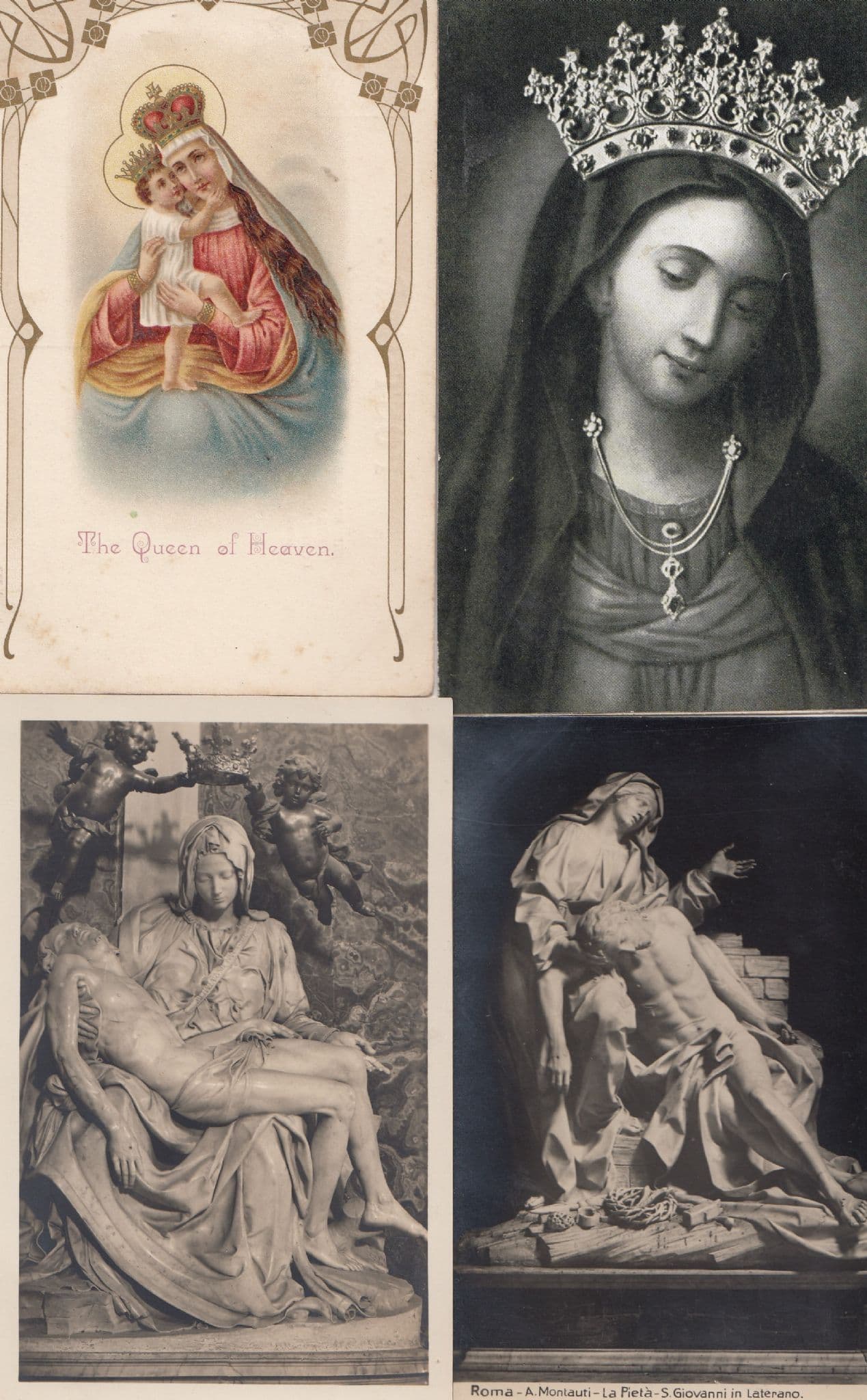 Roma 4x Virgin Mary Italian Pietro Basilica Mixed Religious Postcard s