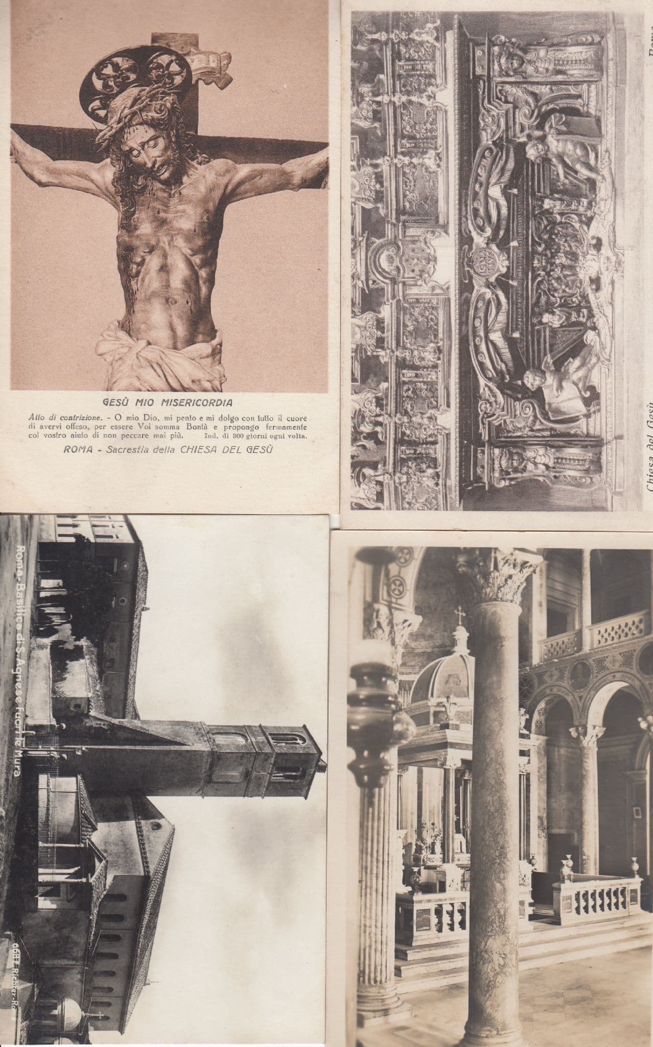 Roma Basilica Di San Agnese Gesu Crucifix 4x Religious Roman Postcard s