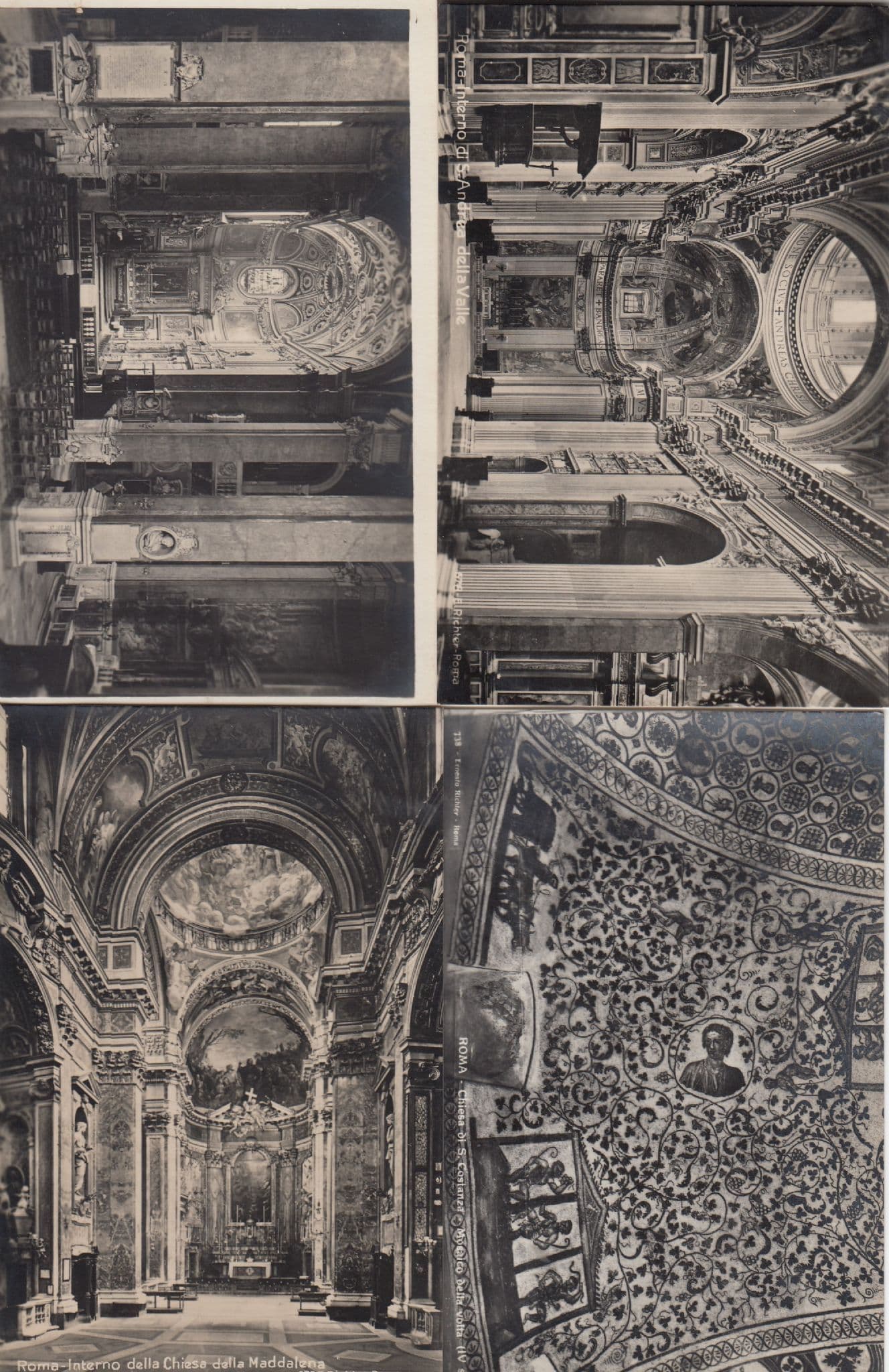 Roma Chiesa Di San Constanza & Religious Views 4x Mosaico Postcard s
