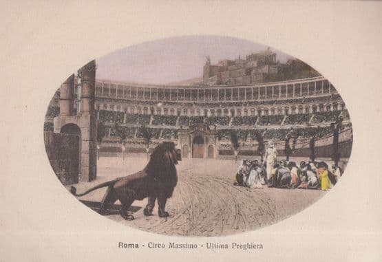 Roma Circo Massimo Ultima Preghiera Antique Italian Postcard
