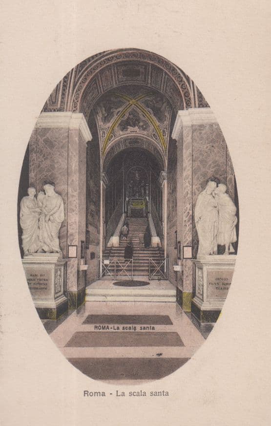 Roma La Scala Santa Antique Italian Postcard