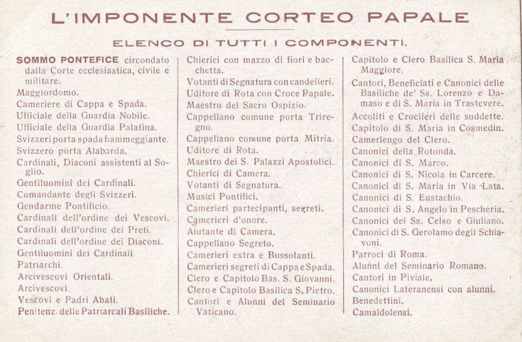 Roma San Pietro Basilica L'Imponente Corteo Papale Pope Antique Folding Postcard