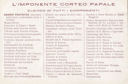 Roma San Pietro Basilica L'Imponente Corteo Papale Pope Antique Folding Postcard