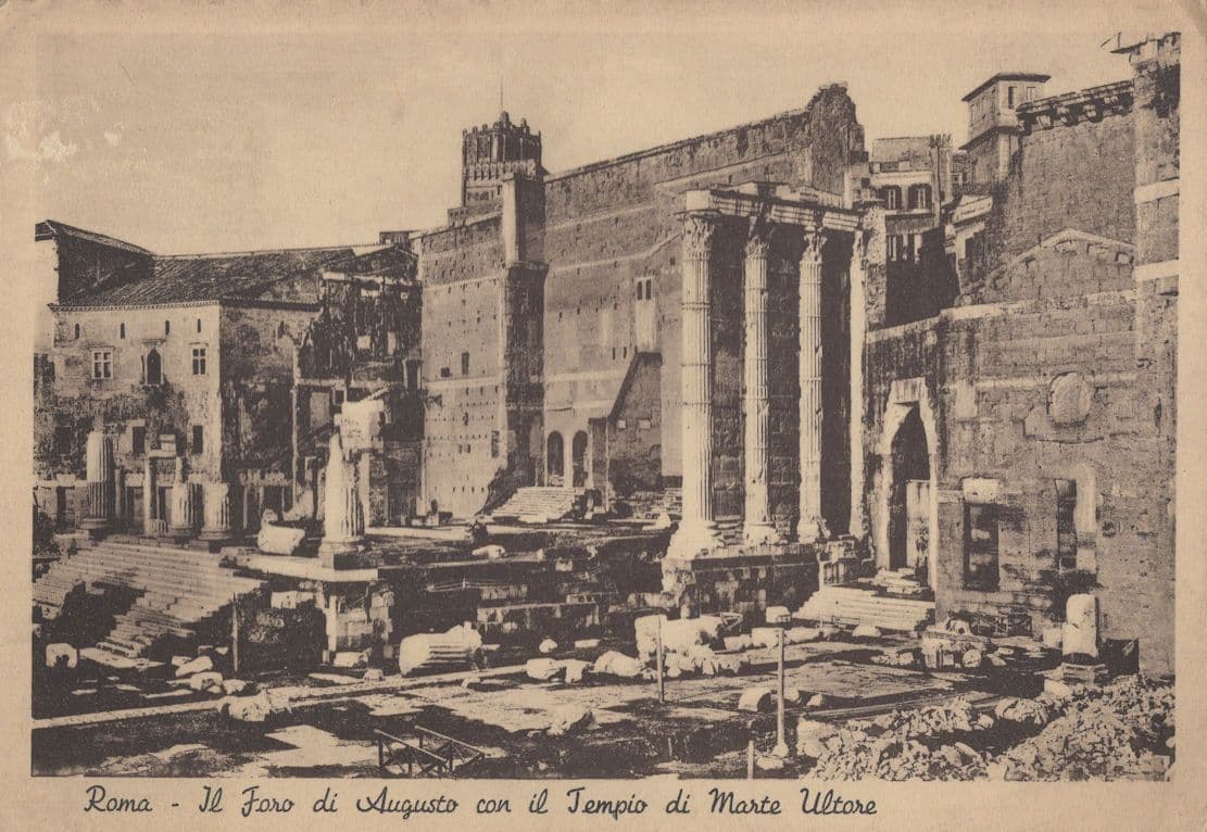 Roma Tempio di Marte Ultore Antique Excavation Italian Postcard