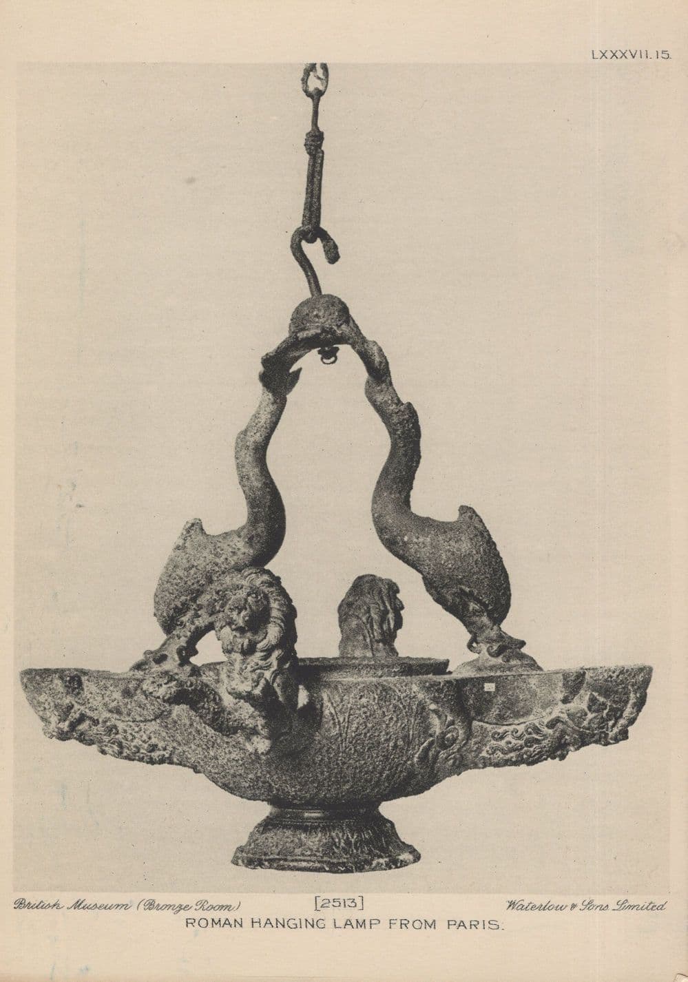 Roman Bronze Hanging Lamp From Paris Antique London Postcard