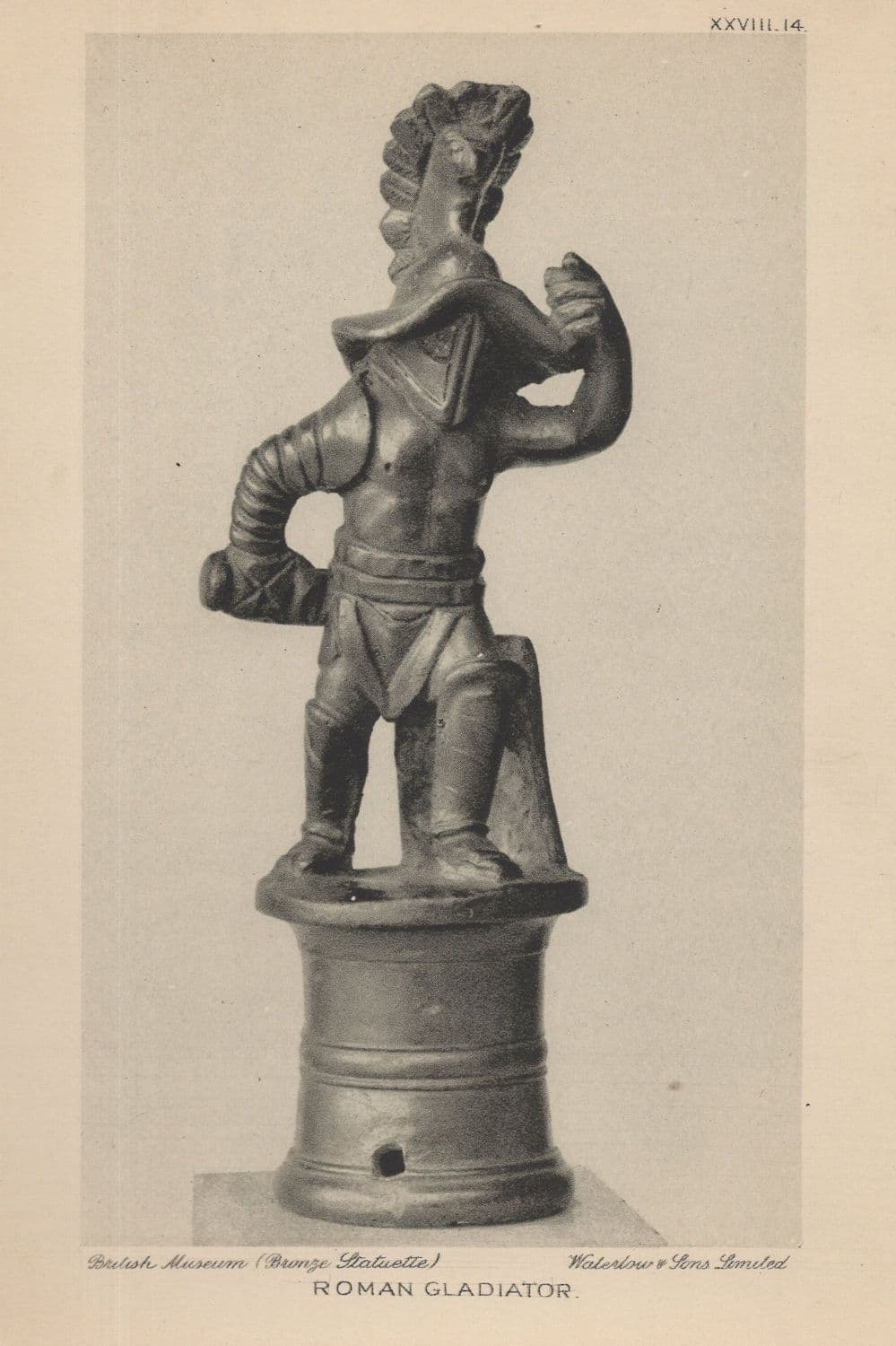 Roman Gladiator Antique Bronze Statue London Museum Postcard