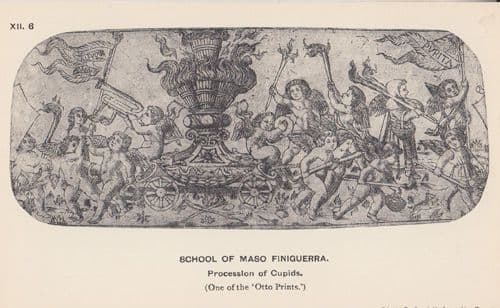 Roman Rome Wall Muriel Cupids Procession London Museum Antique Postcard