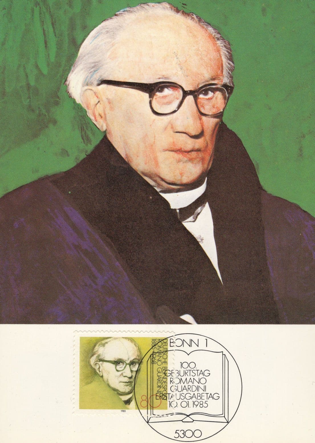 Romano Guardini German Philosopher Theologian Ltd FDC Postcard