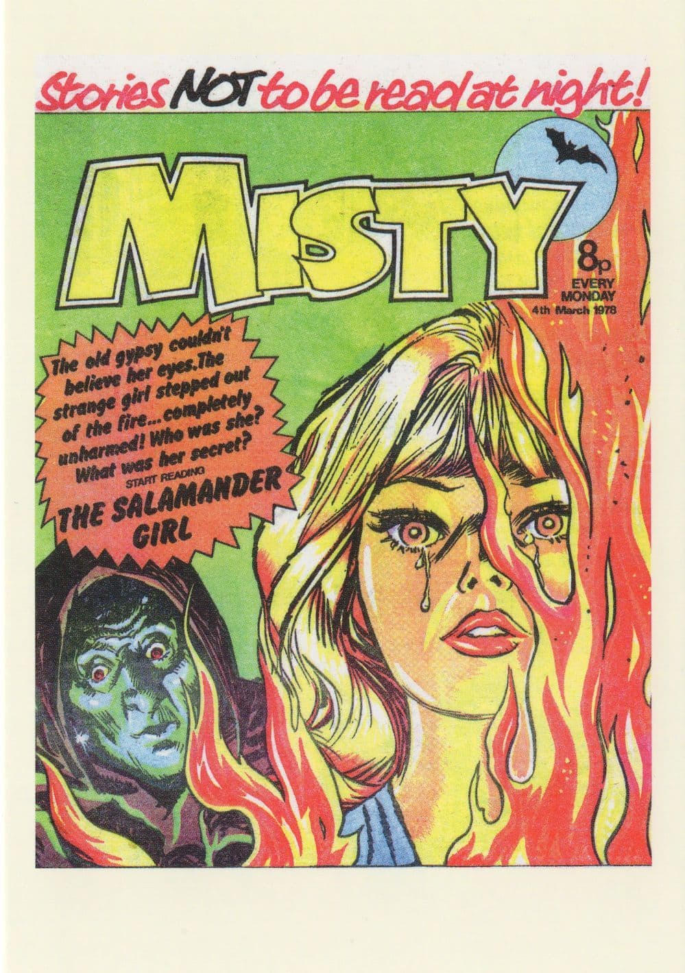 Romany Gipsy Gypsy Dead Girl Back To Life Misty Comic Book Postcard