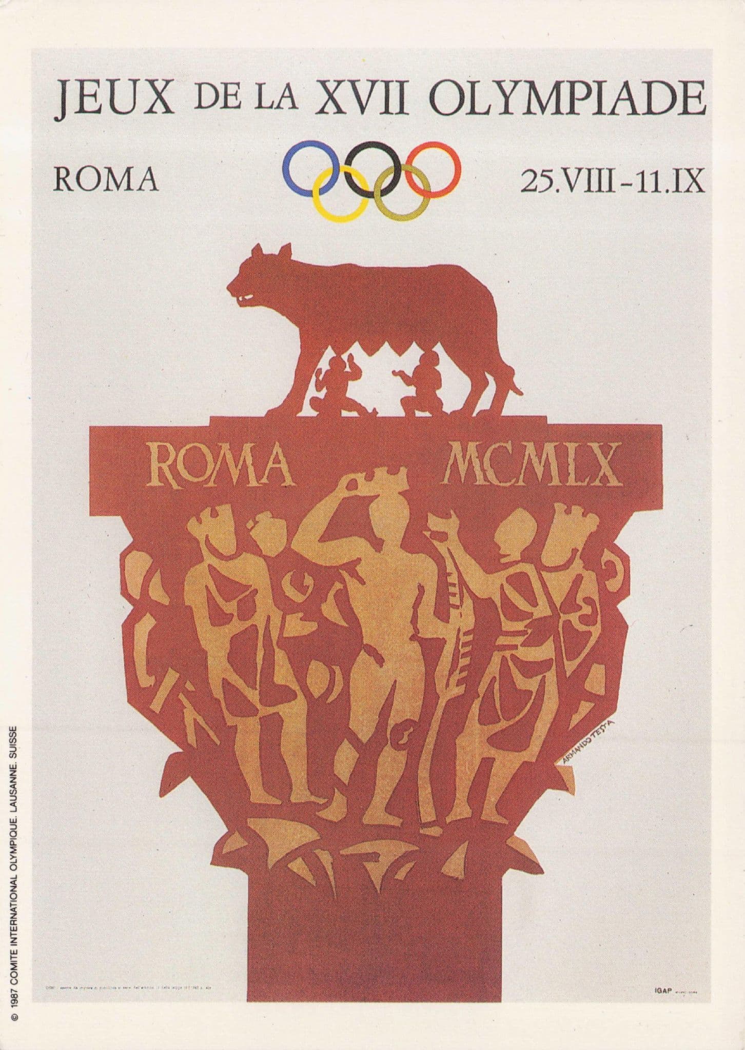 Rome Olympic Games 1960 Roma Italy Advertising Poster Postcard