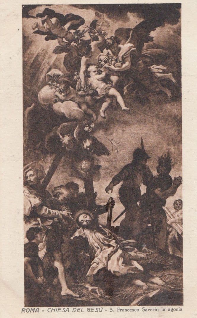 Rome Roma Chiesa Del Gesu Saint Francesco Saverio Italy Painting Mural Postcard