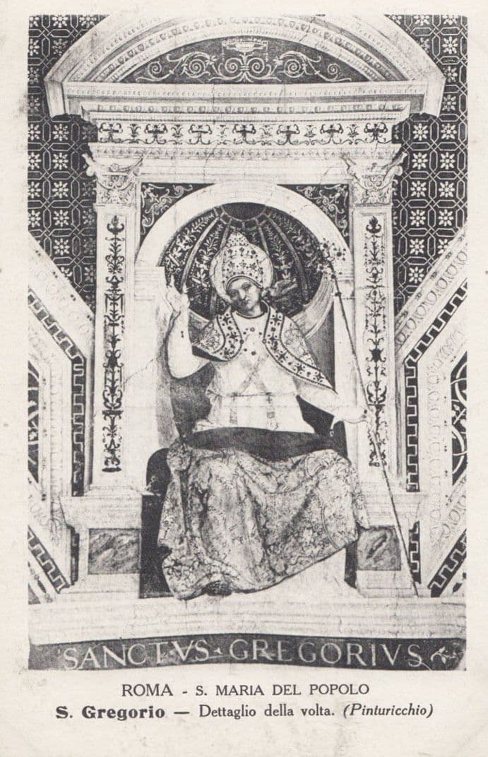 Rome Roma Maria Del Popolo De Saint Gregorio Old Italy Religious Postcard