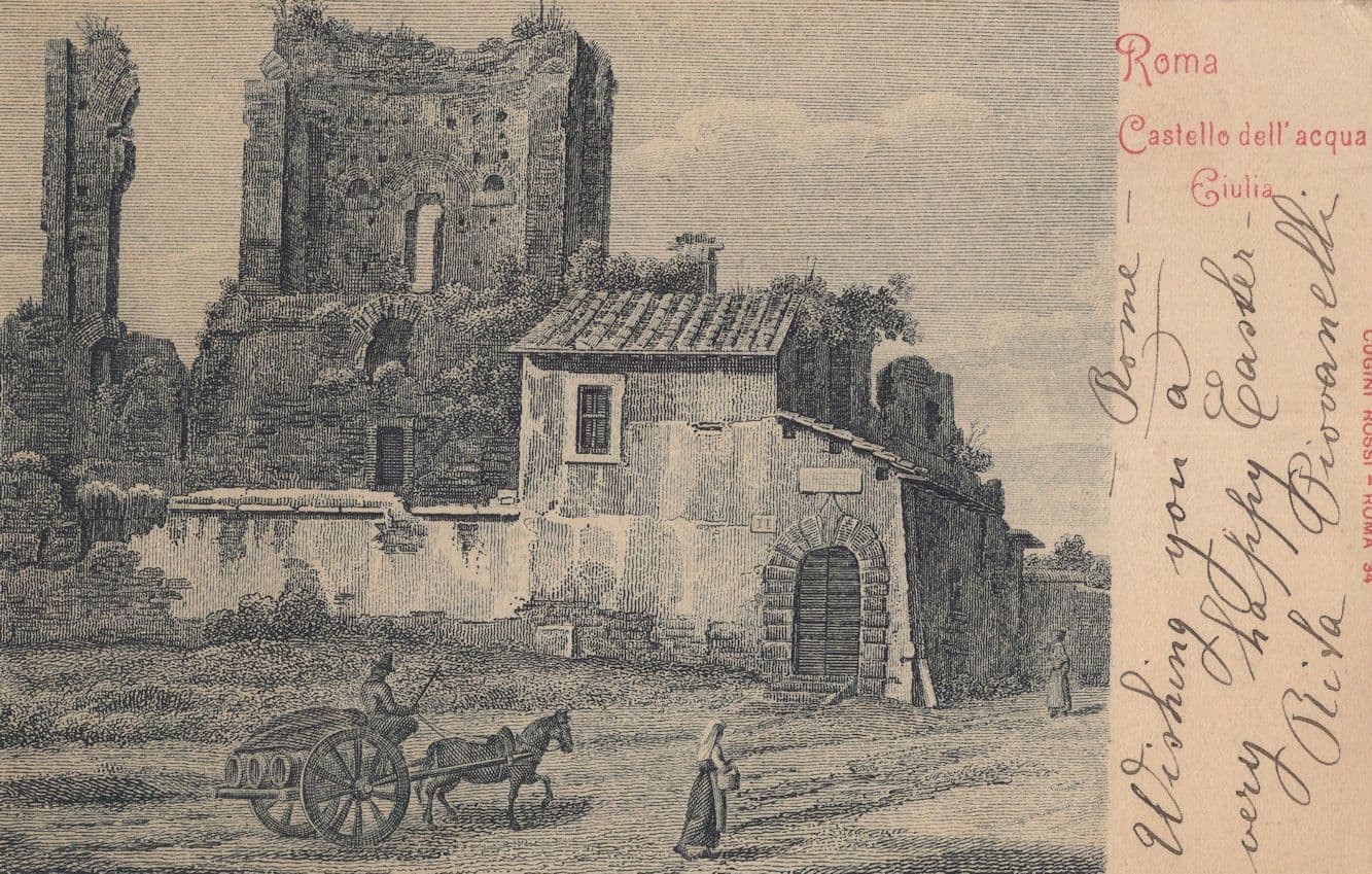 Rome Veduta del Castello Dell Acqua Guilia Antique Italy Rare Postcard