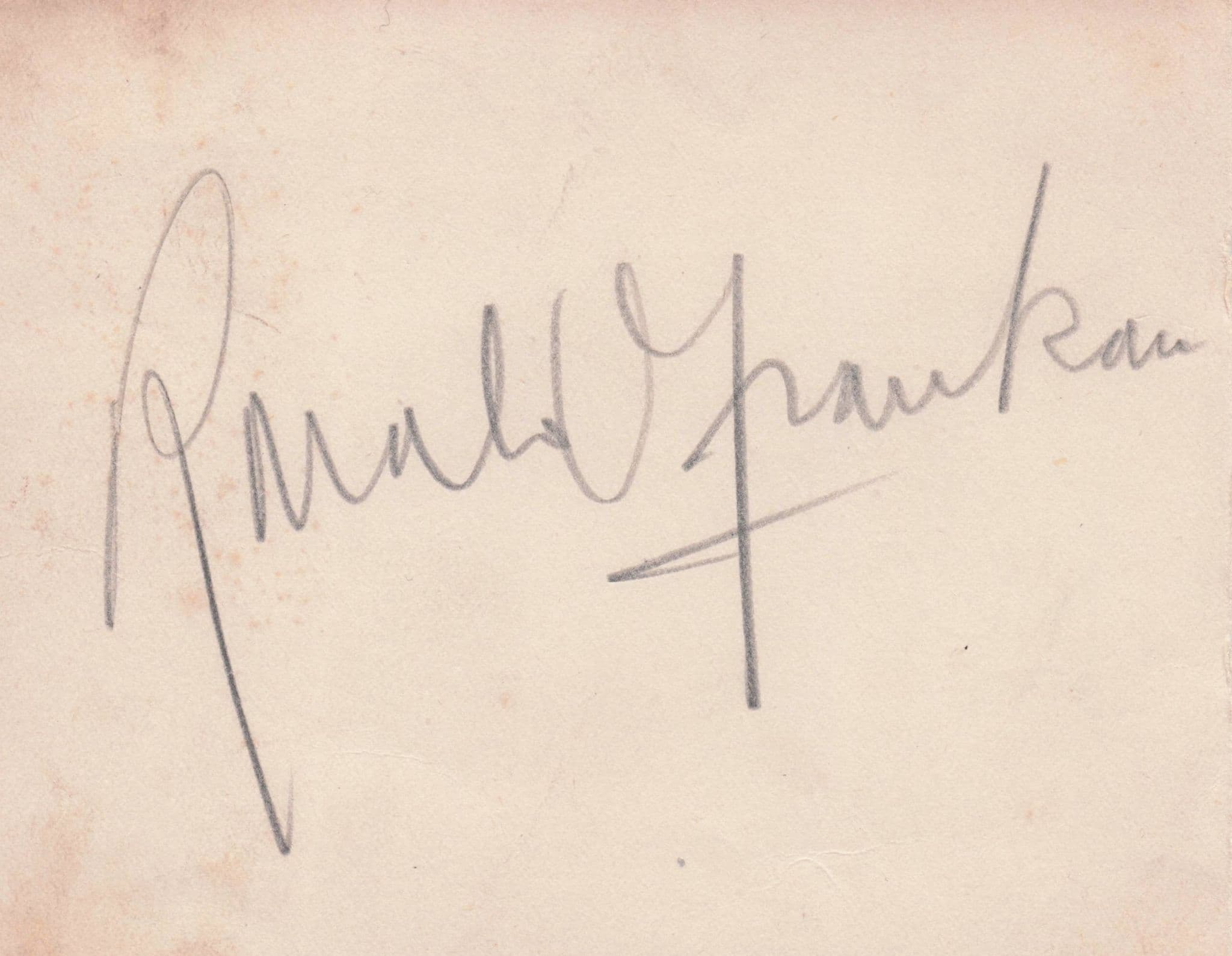 Ronald Frankau Hitchcock Film Actor Double Hand Signed Autograph Page
