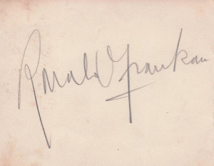 Ronald Frankau Hitchcock Film Actor Double Hand Signed Autograph Page