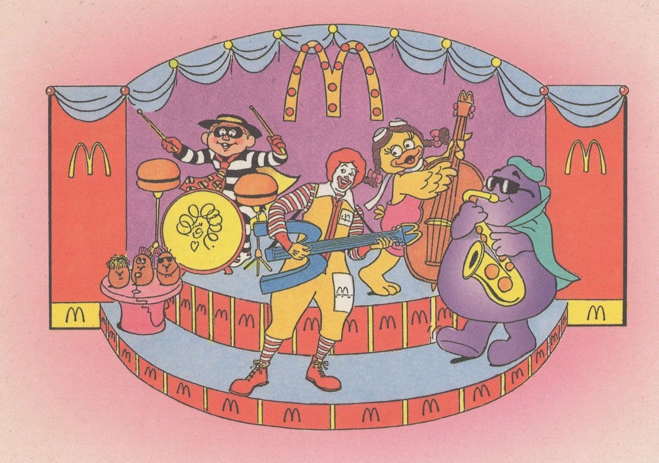 Ronald MacDonald as Pop Star Song Singing MacDonalds Comic Postcard