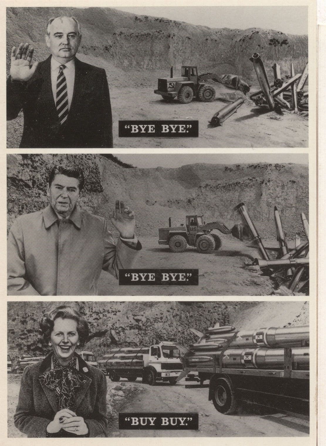 Ronald Reagan Margaret Thatcher Goodbye 1980s Politics Postcard