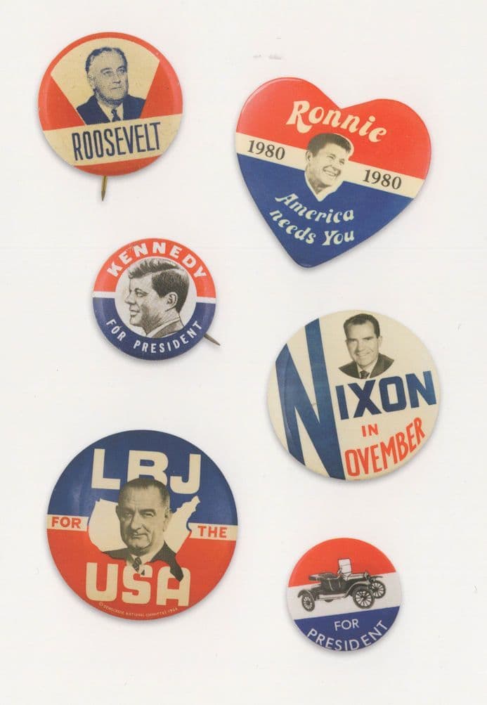 Ronald Reagan Ronnie America Loves You Pin Badge Postcard
