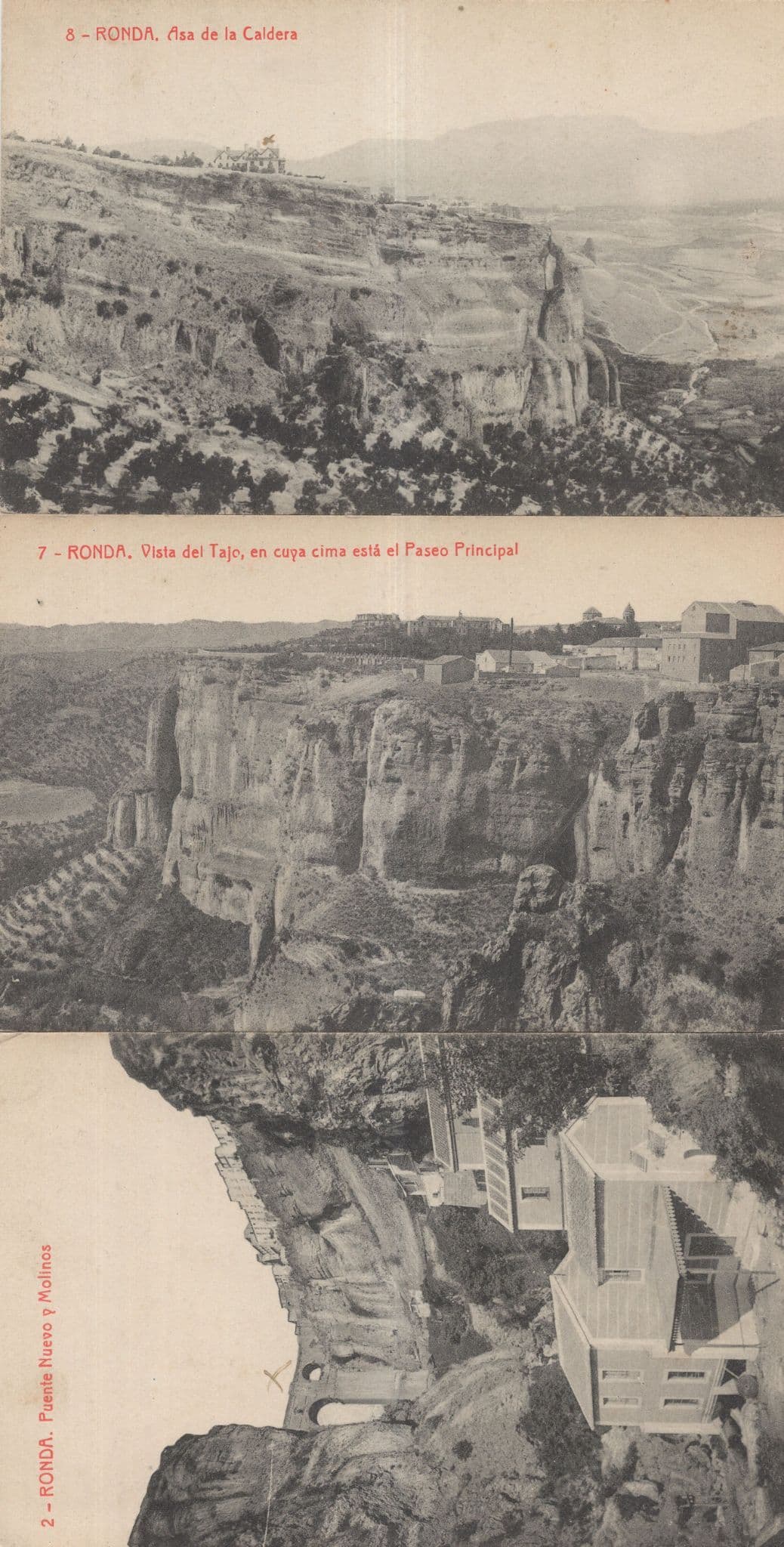 Ronda Spain Vista Del Tajo Caldera Puente Nuevo 3x Old Postcard s