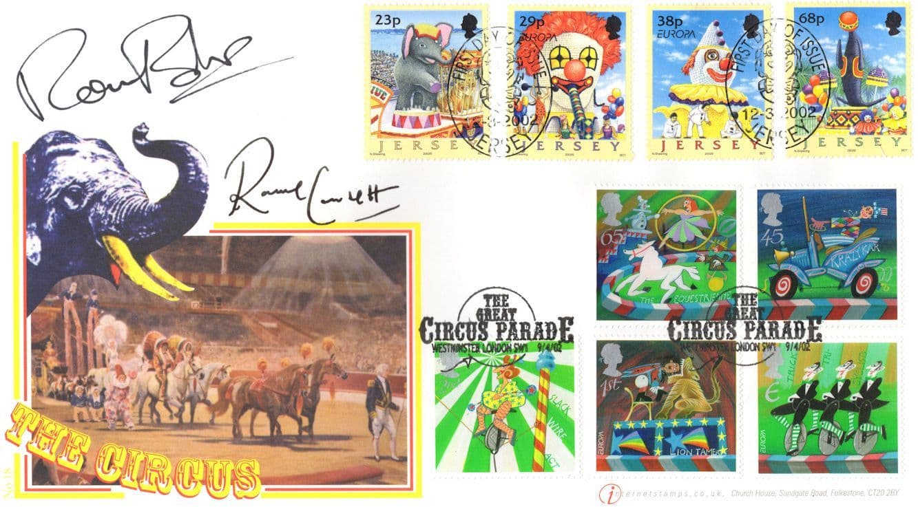 Ronnie Barker & Corbett DOUBLE Buckingham Circus Parade Hand Signed FDC